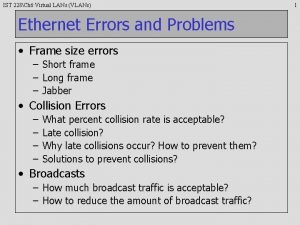 IST 228Ch 6 Virtual LANs VLANs Ethernet Errors