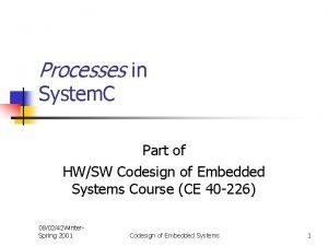 Processes in System C Part of HWSW Codesign