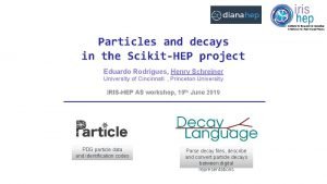 Particles and decays in the ScikitHEP project Eduardo
