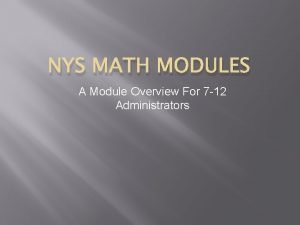 Nys math modules