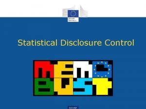 Statistical Disclosure Control Eurostat Presented by PeterPaul de