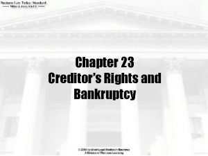 Objectives of creditors