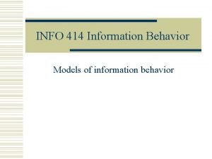 Information behavior models