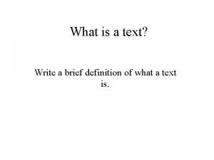 Text brief