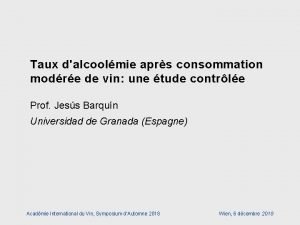 Taux dalcoolmie aprs consommation modre de vin une