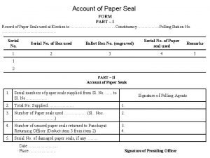 Account of paper seal