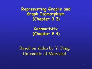 Representing Graphs and Graph Isomorphism Chapter 9 3