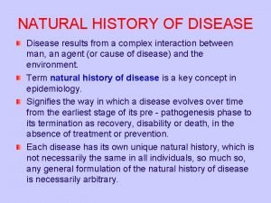 Natural history of disease