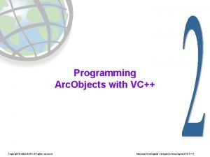Programming Arc Objects with VC Copyright 2002 ESRI