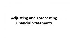 Forecasting income statement