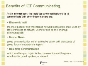 Benefits of ict