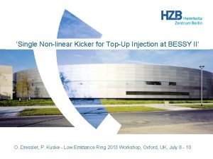 Single Nonlinear Kicker for TopUp Injection at BESSY