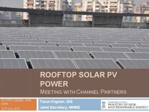 GRIDCONNECTED ROOFTOP SOLAR PV POWER MEETING WITH CHANNEL