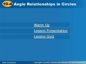 Angle relationships circles