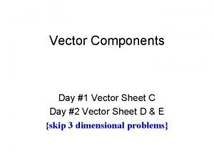 Vector Components Day 1 Vector Sheet C Day