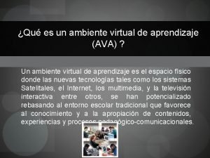 Ambiente virtual de aprendizaje ava