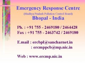 Emergency Response Centre Madhya Pradesh Pollution Control Board