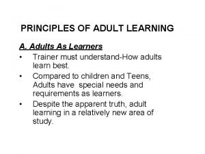 Adult learning tips