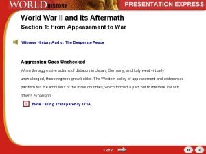 World War II and Its Aftermath Section 1