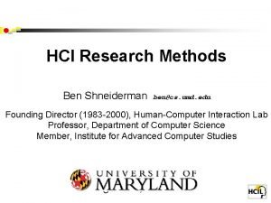 Hci umd Hci umd