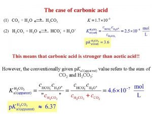 Carbonic acid neutralization