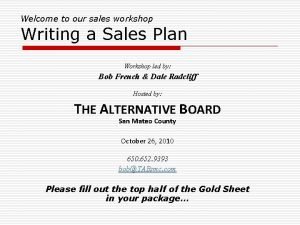 Sales objective