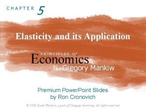 CHAPTER 5 Elasticity and its Application Economics N