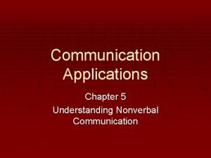Principles of nonverbal communication