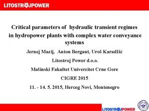Critical parameters of hydraulic transient regimes in hydropower