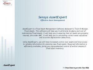 Sensys Asset Expert Effective Asset Management Asset Expert
