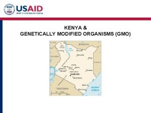 KENYA GENETICALLY MODIFIED ORGANISMS GMO Estimated food security
