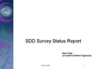 SDD Survey Status Report Mario Sitta on behalf