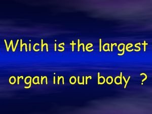Which is the largest organ in our body? *