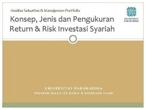 Analisa Sekuritas Manajemen Portfolio Konsep Jenis dan Pengukuran