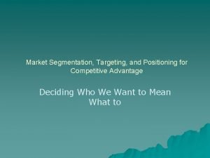 Concentrated marketing