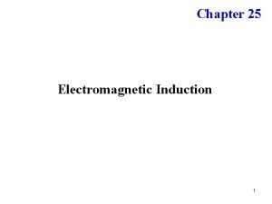 Chapter 25 Electromagnetic Induction 1 Induction A loop