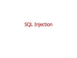 SQL Injection Premesse la quasi totalit delle applicazioni