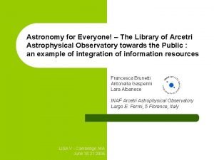 Arcetri astrophysical observatory
