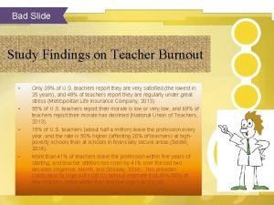 Bad Slide Study Findings on Teacher Burnout Only