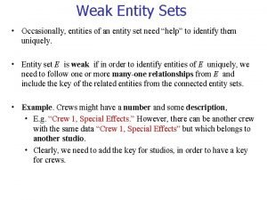Weak entity example