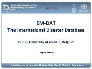 International disaster database International disaster database