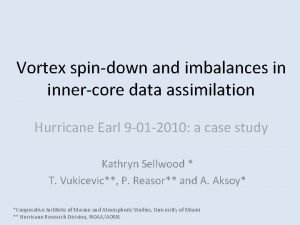 Vortex spindown and imbalances in innercore data assimilation