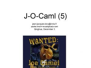 JOCaml 5 jeanjacques levyinria fr pauillac inria frlevyqinghuajocaml