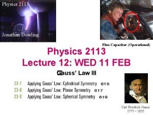 Physics 2113 Jonathan Dowling Flux Capacitor Operational Physics