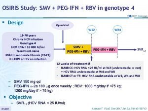 OSIRIS Study SMV PEGIFN RBV in genotype 4