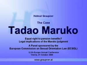 Helmut Graupner The Case Equal right to pension