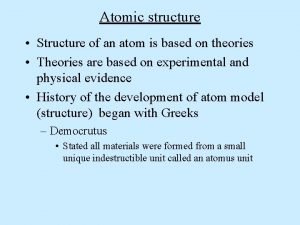 What is the structure of an atom called