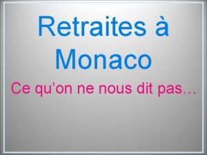 Calcul retraite monaco