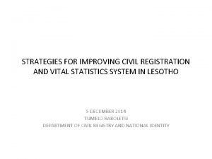 Civil registration system