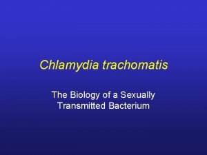 Chlamydia trachomatis The Biology of a Sexually Transmitted